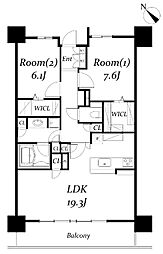 ロイヤルパークス千種 2LDKの間取図画像