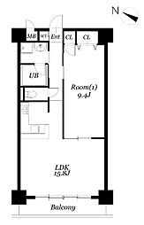 ROSETOWER元今泉 1LDKの間取図画像