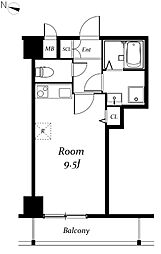 KTファースト ワンルームの間取図画像