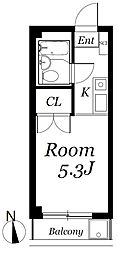 パークアベニュー桜 ワンルームの間取図画像