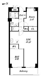 パークエイト戸田 2LDKの間取図画像