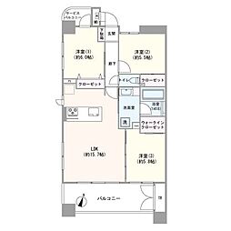 リブゼ横浜サザンテラス 3LDKの間取図画像