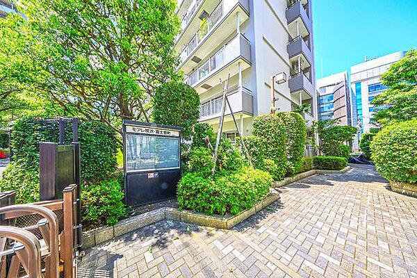 共用部分を彩る植栽。緑に癒される落ち着いた空間です。