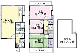 北中沢2丁目貸家 2階3LDKの間取り