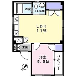 リッチハイツ南行徳II 3階1LDKの間取り
