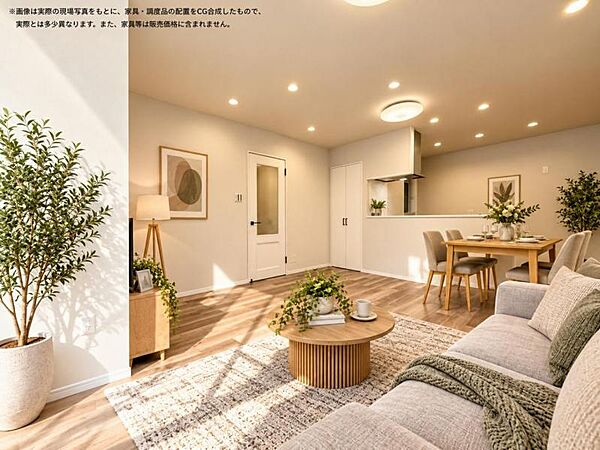 お店で見掛けた「あの家具」でも自由に配置できるゆとりのリビング空間。