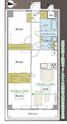シャローム橋本 2LDKの間取図画像