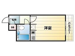 ライオンズマンション神戸花隈 ワンルームの間取図画像