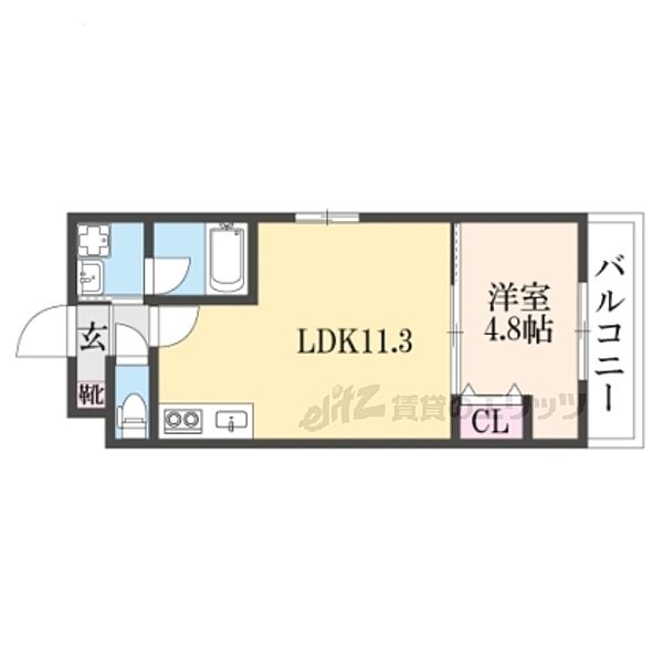 カーサ・フェリーチェ桂 302｜京都府京都市西京区桂上野東町(賃貸マンション1LDK・3階・36.00㎡)の写真 その2