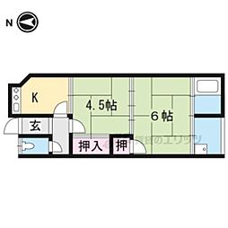 近鉄京都線 向島駅 徒歩10分の賃貸一戸建て 1階2Kの間取り