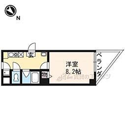 レ・ゼフィール 1階1Kの間取り