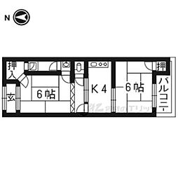 ハイツスガII 1階2Kの間取り