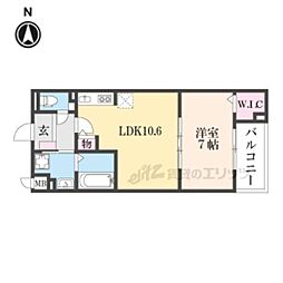 メゾンドエフ 2階1LDKの間取り