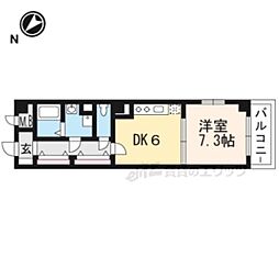 カランサ 2階1DKの間取り