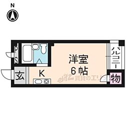 京阪宇治線 桃山南口駅 徒歩3分の賃貸マンション 4階1Kの間取り
