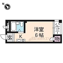 京阪宇治線 桃山南口駅 徒歩3分の賃貸マンション 3階1Kの間取り