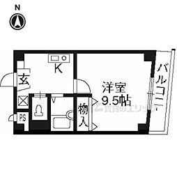 ＭＳＫビル 5階1Kの間取り