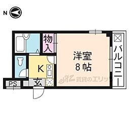 京阪本線 鳥羽街道駅 徒歩4分の賃貸マンション 3階1Kの間取り