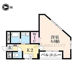 プチ・かわそう 2階1Kの間取り