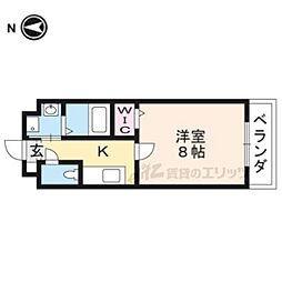 近鉄京都線 伏見駅 徒歩4分の賃貸マンション 3階1Kの間取り