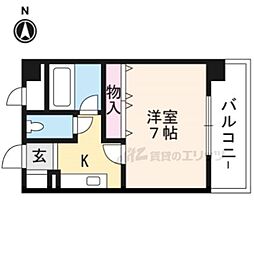 ジャスティ川島 2階1Kの間取り