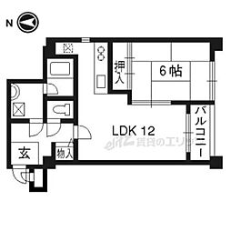 セント・ルークルス 1階1DKの間取り