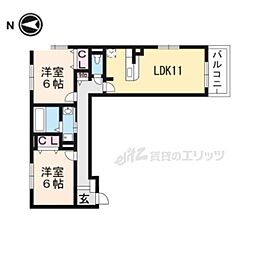 京阪本線 淀駅 3.7kmの賃貸アパート 2階2LDKの間取り