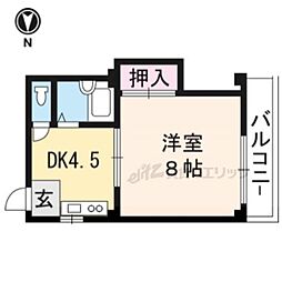 メゾン桃栄 1DKの間取図画像