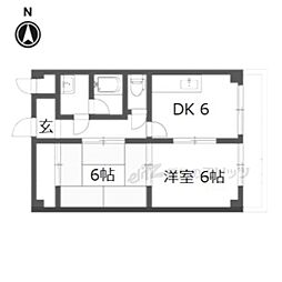 ラーク安田Part2 2DKの間取図画像