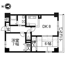 カサデ高ノ手 2LDKの間取図画像
