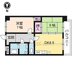 フォルム中山 2DKの間取図画像