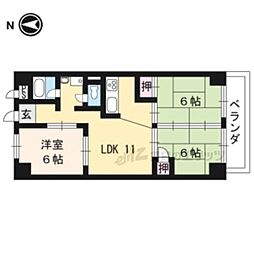 サンフローラ桂 3LDKの間取図画像