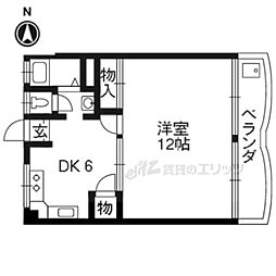 三宅マンション 1DKの間取図画像