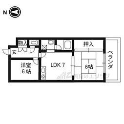 第二ニューシャトー長岡 2DKの間取図画像