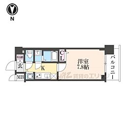 ドムールY 1Kの間取図画像