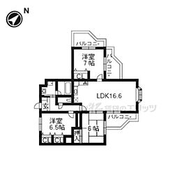グランピーノ伏見桃山 3LDKの間取図画像