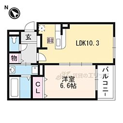アネックス久我の杜六番館 1LDKの間取図画像