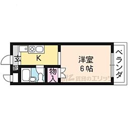 サンライズ淀 1Kの間取図画像