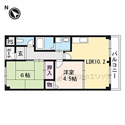 マンション晃苑 2LDKの間取図画像