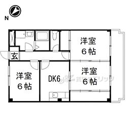 ミローズコート 3DKの間取図画像