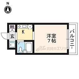 シェラール 1Kの間取図画像