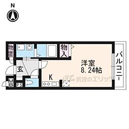 レジデンスAyu ワンルームの間取図画像