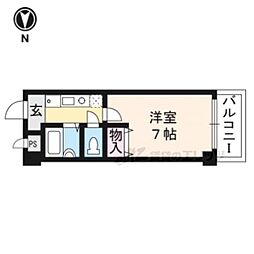 ツインズスクエアウエスト 1Kの間取図画像