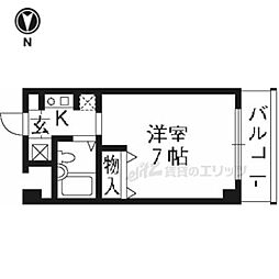 コリンノルド 1Kの間取図画像