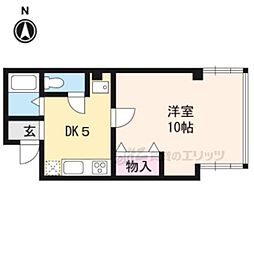 ルクレ大谷 1DKの間取図画像