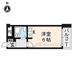 朝日プラザ鴨川 ワンルームの間取図画像