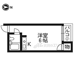 エムズ太秦 ワンルームの間取図画像