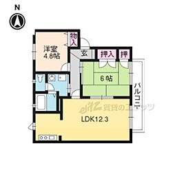 エルカスティーヨ 2LDKの間取図画像