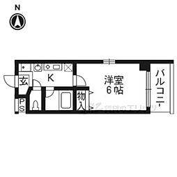 ヴァインオークEleven 1Kの間取図画像