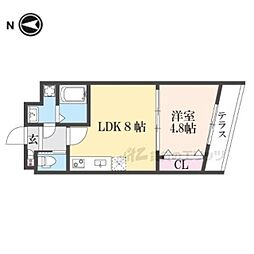 ARCA嵯峨嵐山 1LDKの間取図画像
